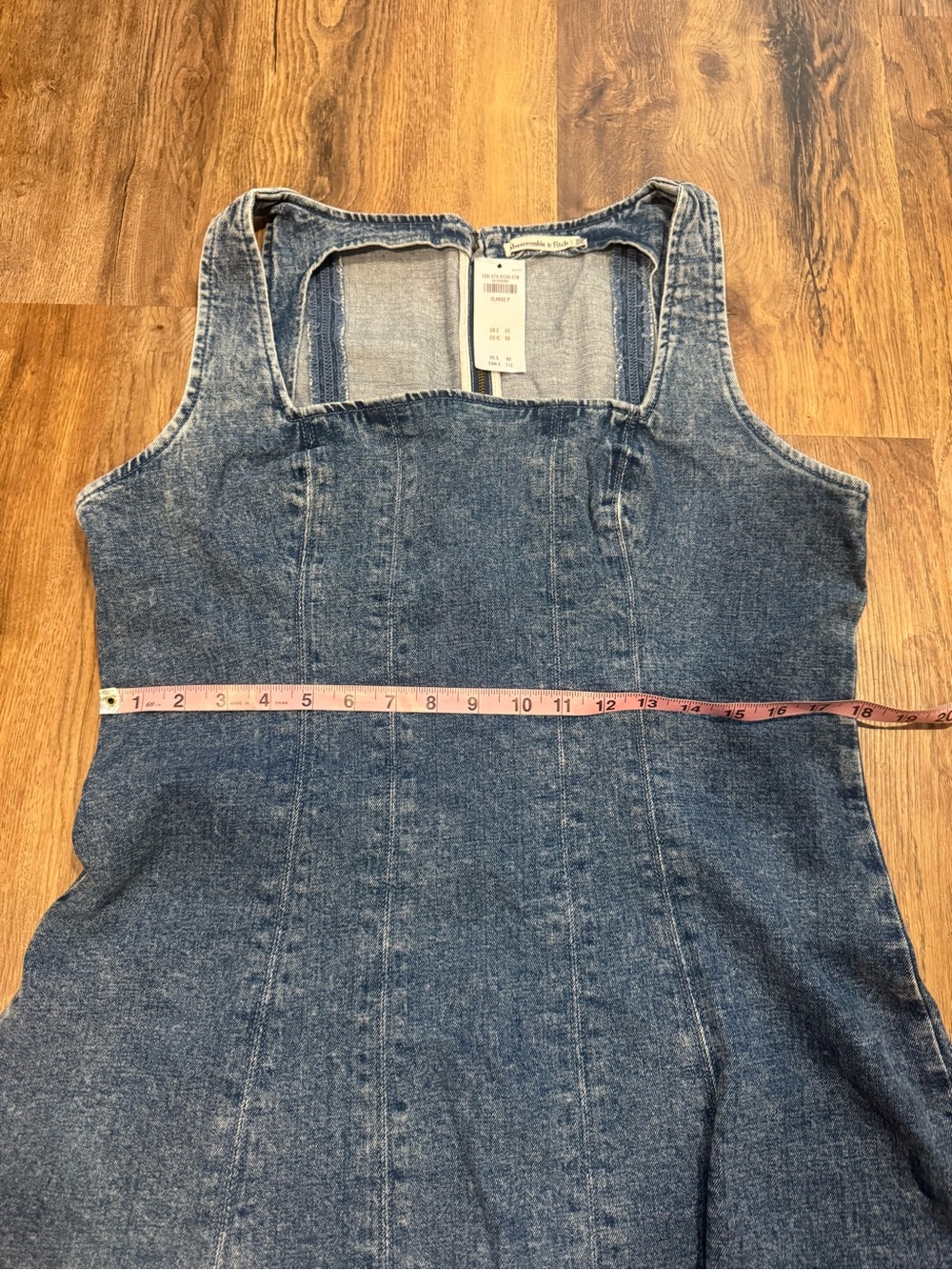 Abercrombie & Fitch NWT Mila Squareneck Denim Mini Dress Size XLP - Picture 8 of 12